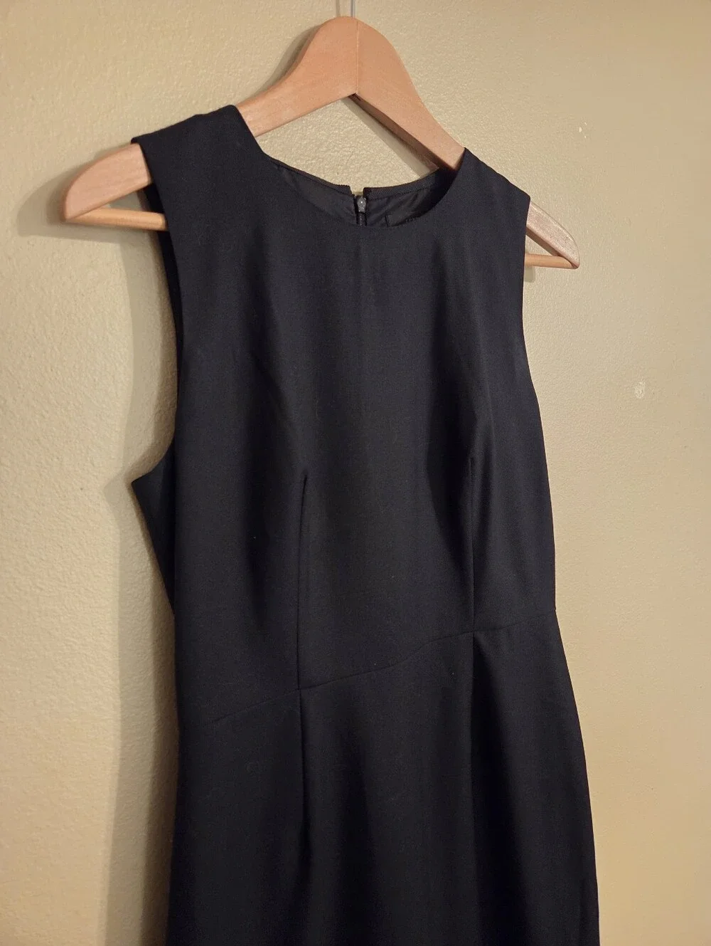 J.CREW Black 100% Wool Sleeveless Tiered Ruffle Cocktail LBD Sheath Midi Dress